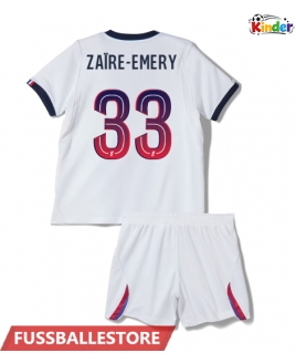 Günstige Paris Saint-Germain Warren Zaire-Emery #33 Auswärts Trikotsatzt Kinder 2026-27 Kurzarm (+ Kurze Hosen)
